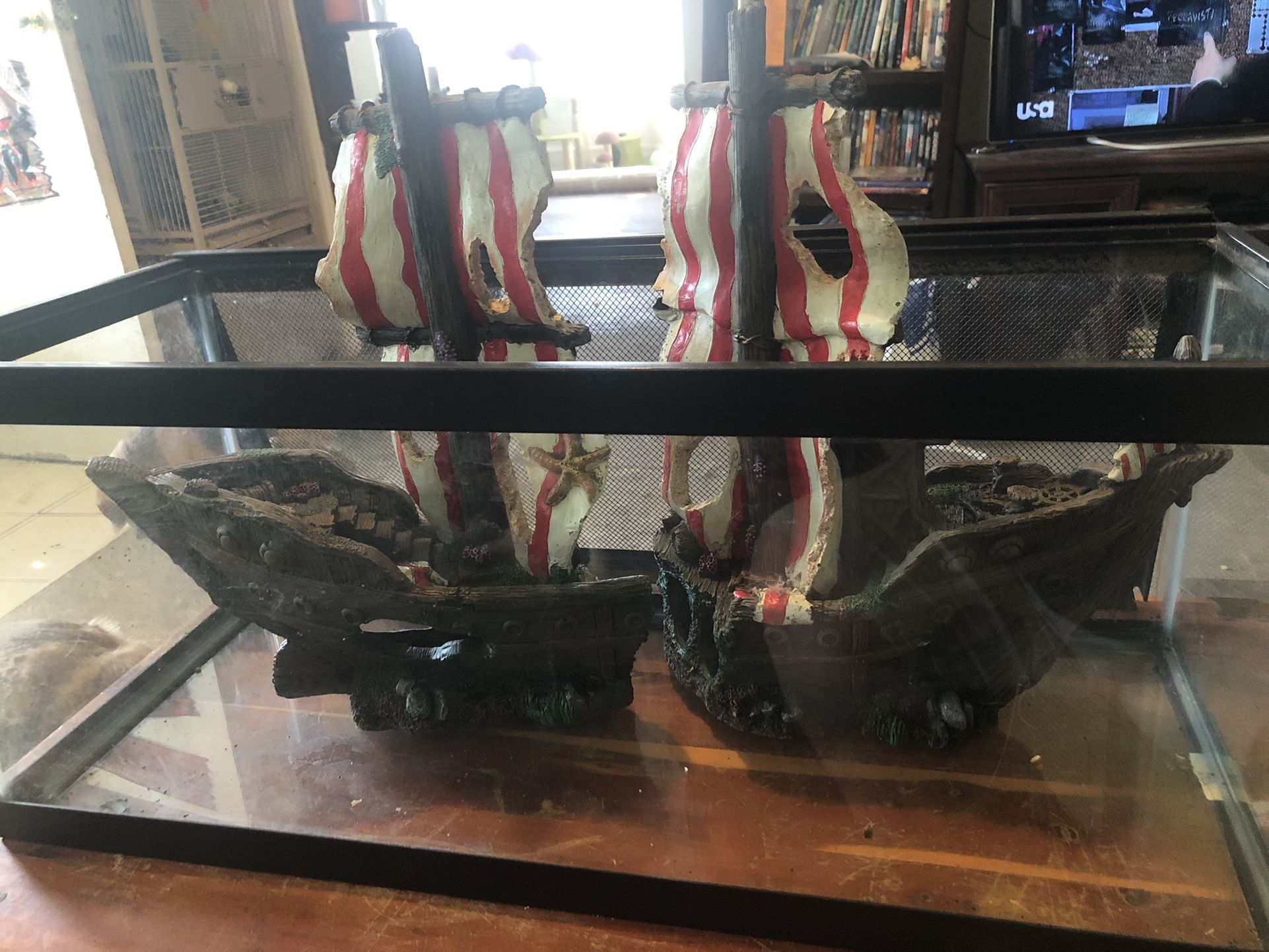 Xl Pirate Ship Aquarium Deco