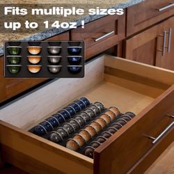 RAMIEYOO Coffee Capsule Storage Drawer Tray,Drawer Insert Organizer Holds 36pods Compatible with Nespresso Vertuo Vertuoline Capsules for Kitchen,Home