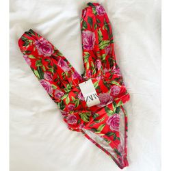NWT ZARA Draped Floral Bodysuit Size Small And Medium Available