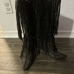 Sparkly Fringe Boots