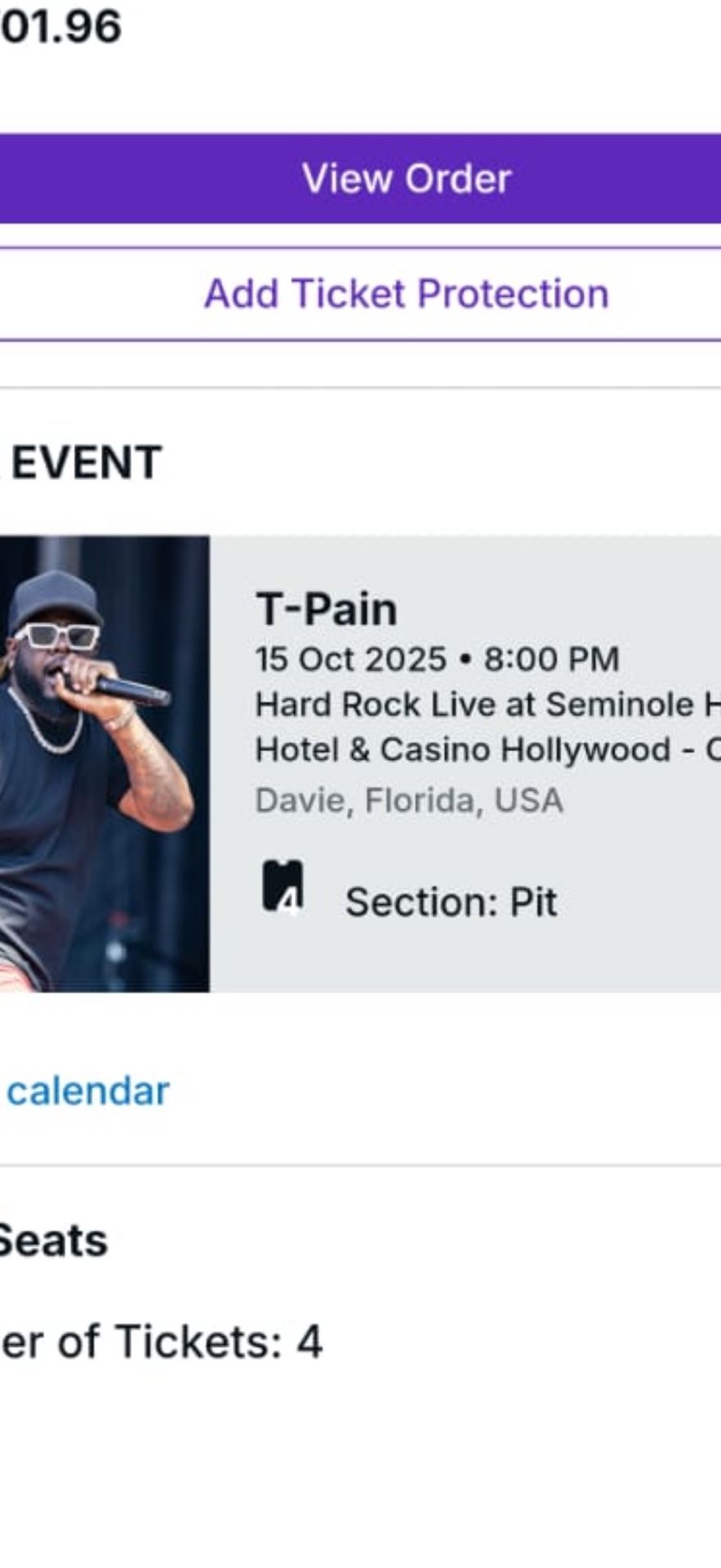2 TPain Concert Tickets
