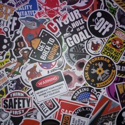 100 Waterproof vinyl hard hat Stickers
