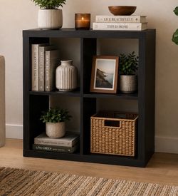 Black 4-Cube Organizer Bookshelf