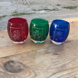 Holiday Tea Light Trip Votive Holder Party Lite