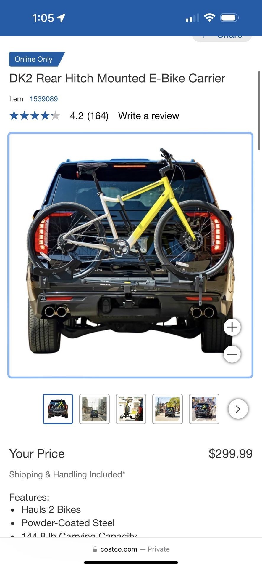 Costco liegenden car rack