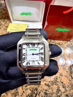 Silver Men’s Luxury Watch White Face 41MM