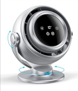 Desk Fan for Office, 90°Oscillating Fan with 6000mAh Rechargeable, 10 Speeds 4H Timer 270°Tilt Adjustment, 28dB Ultra-Quiet Portable Personal Table Fa