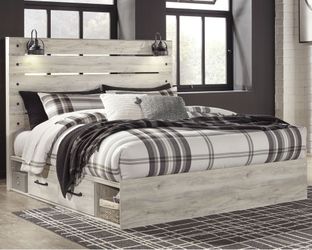 Queen Size Bedframe with drawers and lights (Delivery Available)