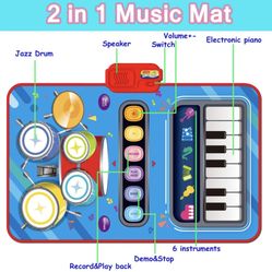 Brand New 2 in 1 Piano Mat Montessori Toys for 1 2 Year Old Boy,Educational Musical Toys 