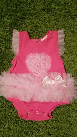 Pink baby girl tutu onesie 3-6 months