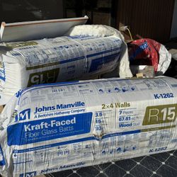 Two Bags R15 Faced Insulation For 2x4 Walls 
