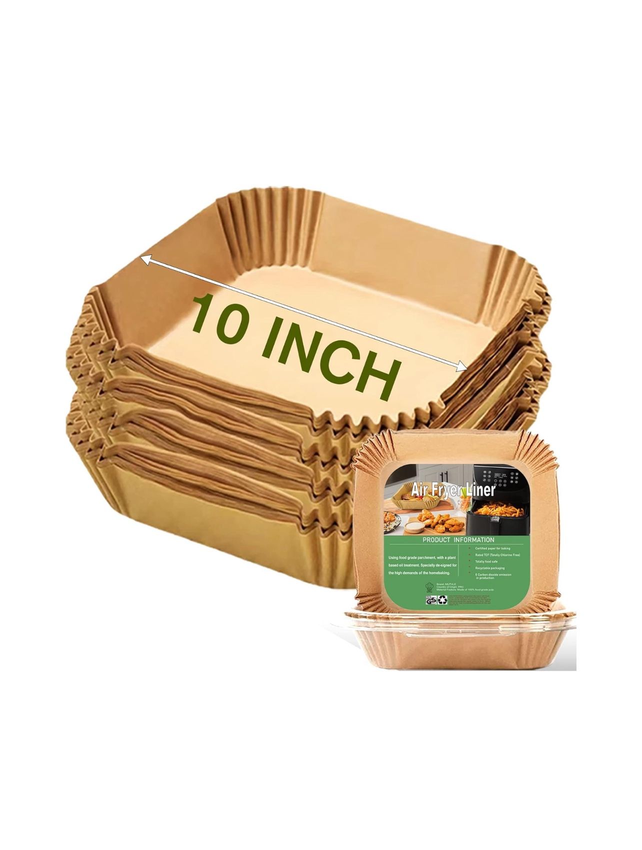 10 Inch Largest Square Air Fryer Disposable Paper Liner