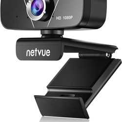 Webcam with Microphone, Full HD 1080P Plug & Play Web Cameras for Computers, 110-Degree Wide View Angle, Facial-Enhancement Technology, 3 in 1 Webcam