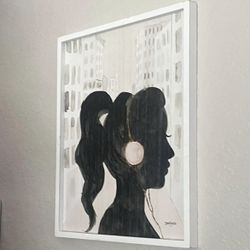 Designart 'Glam Pink Ladies III' Wood Wall Hanging Picture Art Home Decor 14x17”