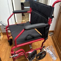  Medline Ultralight Transport Chair, model MDS808200F3R -New