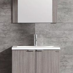 24" Wall Mount Bathroom Vanity Wood Cabinet Set Undermount Resin Sink Combo