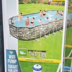 Coleman Swimming  Pool New In Box Oval 26 Feet 52 Inches Deep  Wifi Pump
