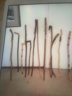 Wood Walking Sticks In Good Shape