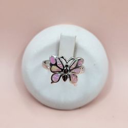 .925 Mother Pearl Butterfly Ring Size 7