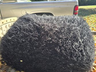 Fuzzy 5ft Black LePouf Soft Bean Bag