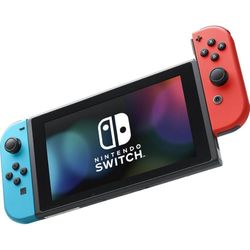 Nintendo Switch OLED with red and blue Joy-Cons
