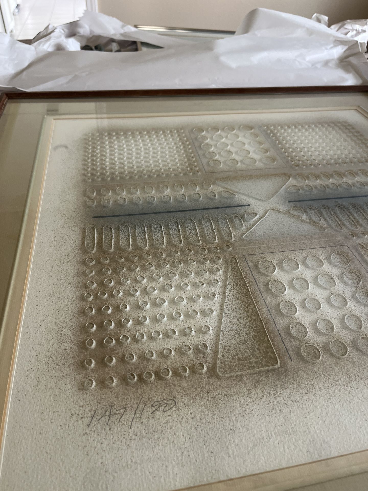 Signed Paul Maxwell Stencil Casting Abstract Art