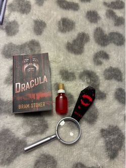 Dracula Mini Book Bundle | Miniature Book, Coffin Bookmark, Blood Bottle & Magnifying Glass