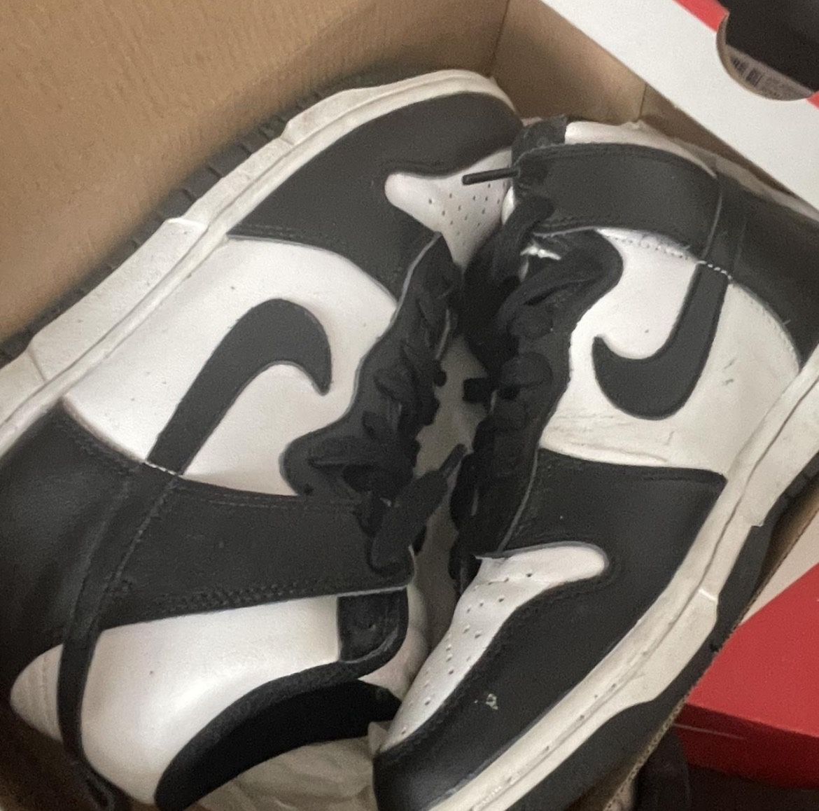 Black And White High Top Nike Dunks 