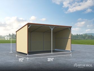 Open-Front Metal Storage Shelter 20x11x10