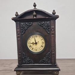 Antique Looking Mantle Clock Pre-owned Work's 8" Wide 13 Tall 5 Deep.