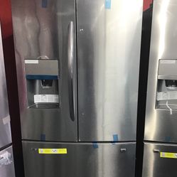 New Scratch And Dent Frigidaire 27 Cu Ft Stainless Steel French Door Fridge. 1 year Warranty 