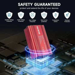 400W DC 12V to 110V AC Car Plug Adapter Outlet Converter with [65W PD USB-C] & [18W QC USB-A] Fast Charging Ports and 2 AC Outlets Car Power Inverters