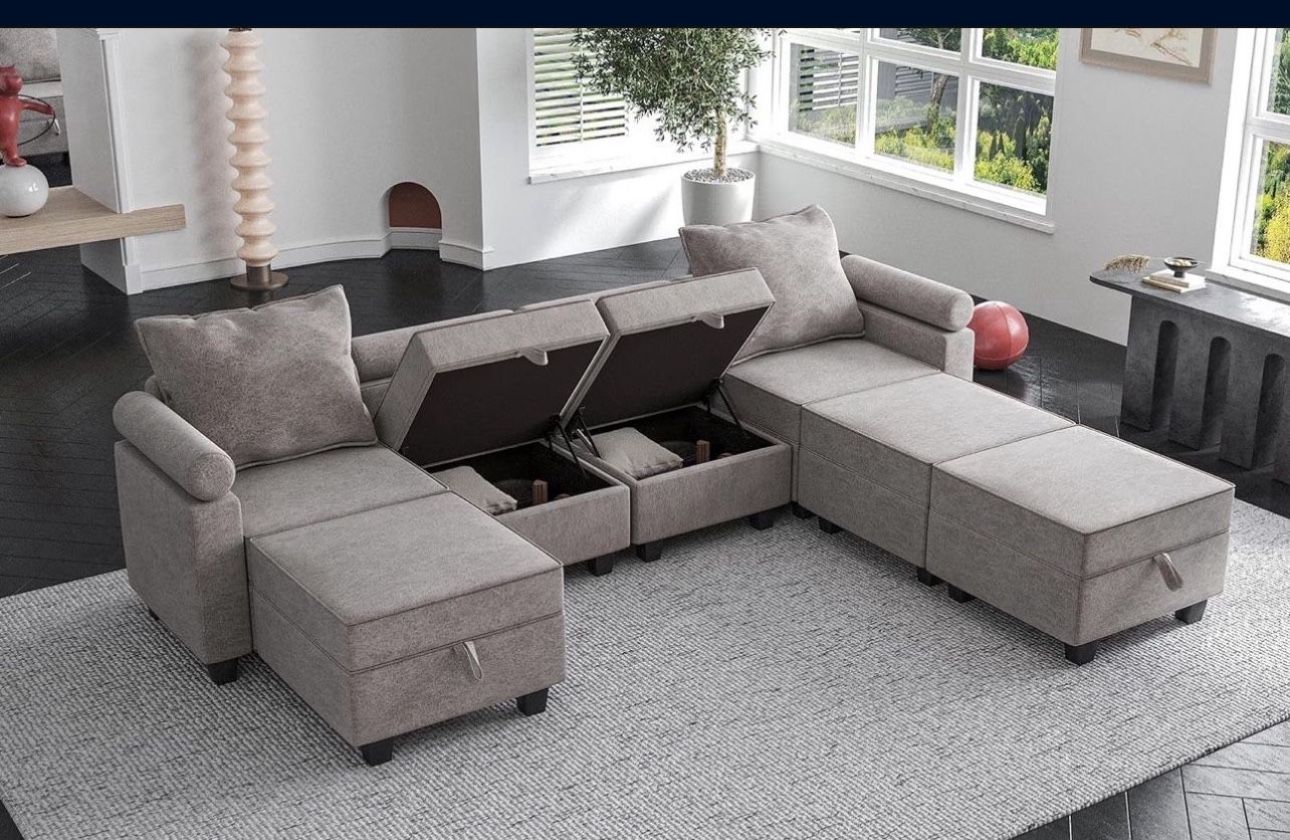 Gray Velvet Storage Stool New