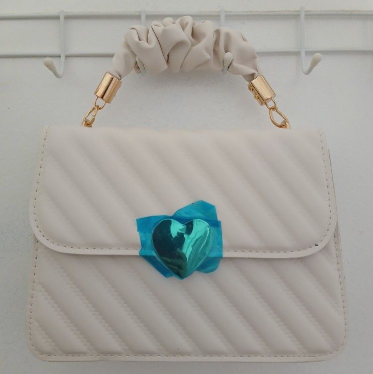 Off-white Quilted Crossbody Bag - 8"x6"