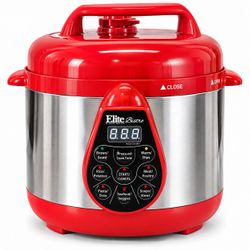 Elite Bistro EPC-202R 2 Qt Digital Electric Pressure Cooker Red Stainless Steel