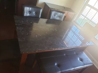 Granite dining room table with server