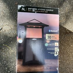 Acoustic Research Santa Cruz Indoor/Outdoor Bluetooth Wireless Speaker with LED Flickering Flame Light -m