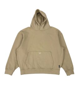 ASRV Tech-Terry Hoodie Mens Large L Beige Sweatshirt Pullover Training DSG-0648