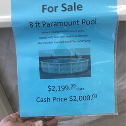 8ft X 52” Doughboy Pool With Equipment And Ladder 