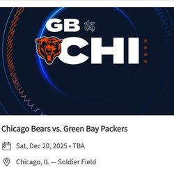 4 Tickets Chicago Bears Vs Green Bay Packers