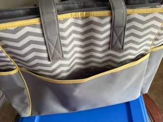 Gray and Yellow trim Diaper Bag