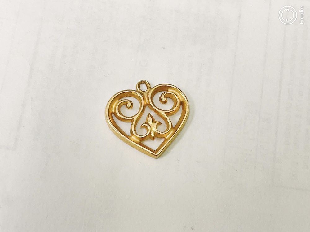 Retired James Avery 14k gold Love French Heart Charm or Pendant