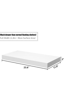 2 Floating White Shelves