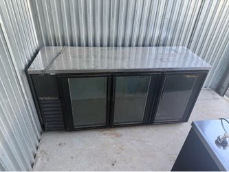 True 3-Door Glass Back Bar Cooler