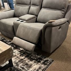 Next Gen sand durapella Power Reclining Loveseat With Console 