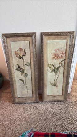 Two Cheri Blum Rose and Peony Framed Prints