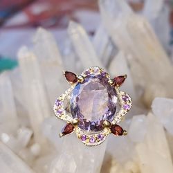 Ametrine Ring Solid 925 Size 7.5 