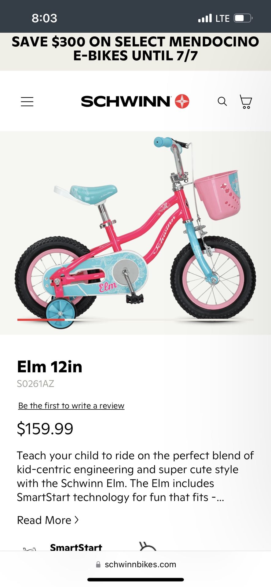 New Schwinn 12 inch Bike