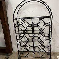 Metal Console Wine Rack with Arched Top