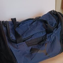 New PUMA Duffle Bag Blue & Black Trimmed